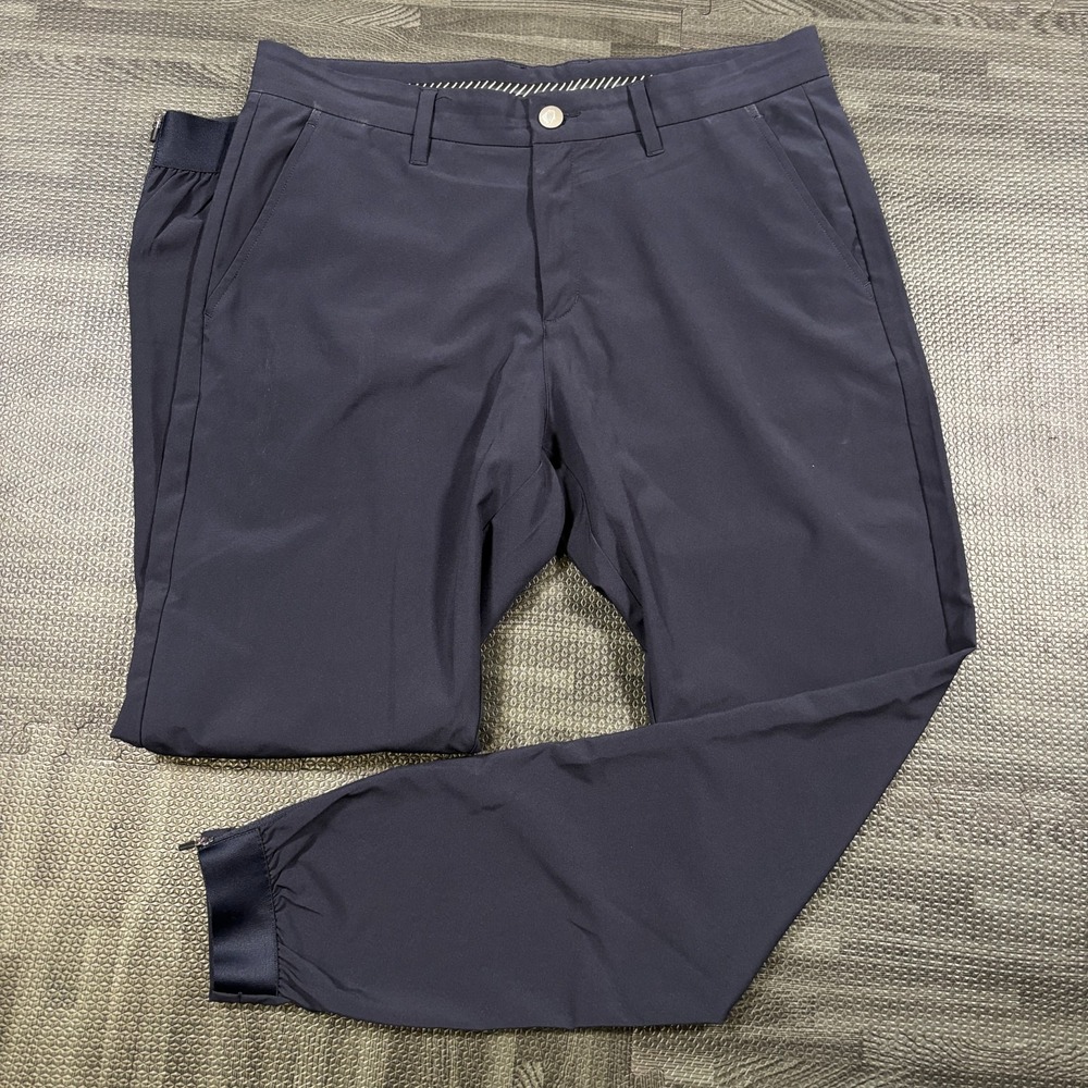 Primo Golf Pants Men 32 Regular Blue Performance Jogger Stretch Ankle Zip 32x30
